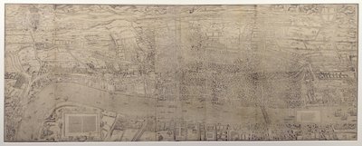 &39;Civitas Londinum&39;、ロンドンの地図、1560（木版印刷）（詳細は69396を参照） 作： Ralph Agas